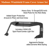 Bronco Madmax Windshield Frame Cover Amor Set w/LED Light Bar For 2021-2023 Ford Bronco - ultralisk4x4 ul8919s 14