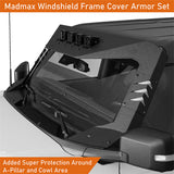 Bronco Madmax Windshield Frame Cover Body Amor w/4 LED Light For 2021-2023 Ford Bronco - ultralisk4x4 ul8918s 11