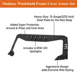 Bronco Madmax Windshield Frame Cover Body Amor w/4 LED Light For 2021-2023 Ford Bronco - ultralisk4x4 ul8918s 16