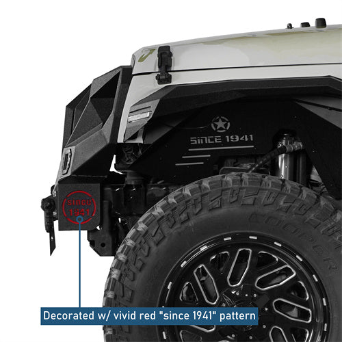 Mad Max Grill+Bumper w/ Winch Plate & LED Spotlights For 2007-2018 Jeep Wrangler JK - Ultralisk 4x4