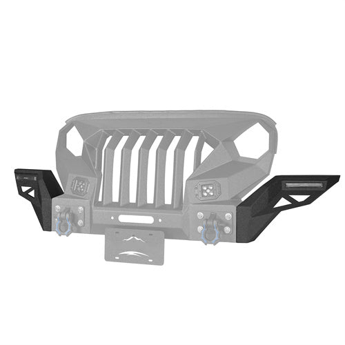 Mad Max Grill+Bumper w/ Winch Plate & LED Spotlights For 2007-2018 Jeep Wrangler JK - Ultralisk 4x4
