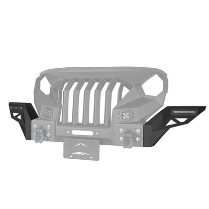 Mad Max Grill+Bumper w/ Winch Plate & LED Spotlights For 2007-2018 Jeep Wrangler JK - Ultralisk 4x4