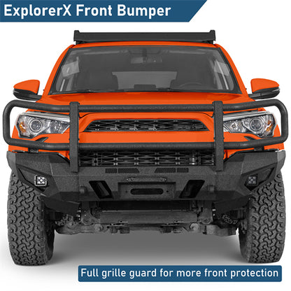 ExplorerX Front Bumper w/ Grille Guard For 2014-2024 Toyota 4Runner - Ultralisk4x4