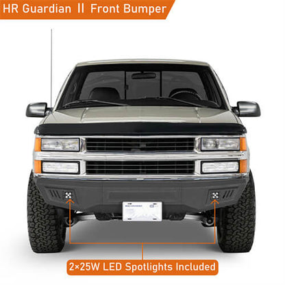 Road Trip Front Bumper w/ LED spotlights included For 1988-1998 Chevy C/K 1500/2500/3500 & GMC Sierra 1500/2500/3500 - Ultralisk4x4