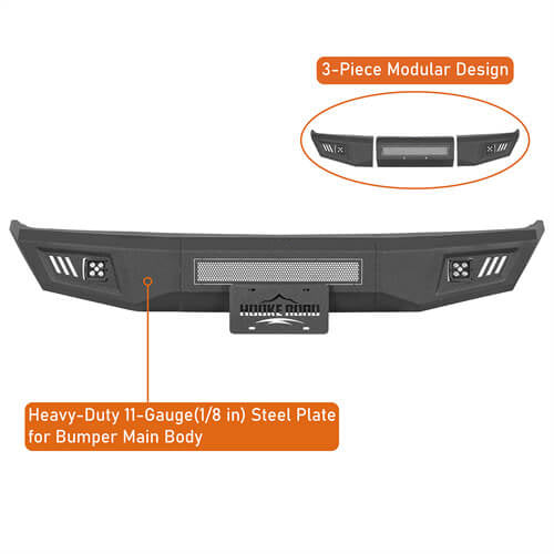 Road Trip Front Bumper w/ LED spotlights included For 1988-1998 Chevy C/K 1500/2500/3500 & GMC Sierra 1500/2500/3500 - Ultralisk4x4