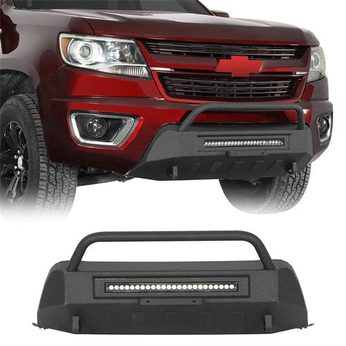 Blink Stubby Front Bumper w/LED Spotlight Bar For 2015-2020 Chevy Colorado(Excluding ZR2 Models) - Ultralisk4x4