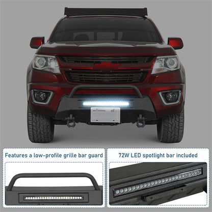 Blink Stubby Front Bumper w/LED Spotlight Bar For 2015-2020 Chevy Colorado(Excluding ZR2 Models) - Ultralisk4x4