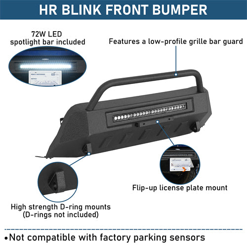 Blink Stubby Front Bumper w/LED Spotlight Bar For 2015-2020 Chevy Colorado(Excluding ZR2 Models) - Ultralisk4x4