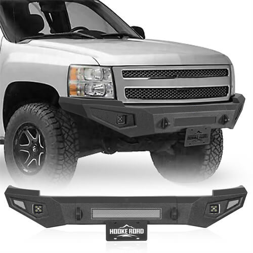 Aftermarket Front Bumper w/ LED spotlights included For 2007-2013 Chevy Silverado 1500 2nd Generation - Ultralisk4x4