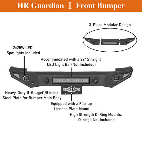 Aftermarket Front Bumper w/ LED spotlights included For 2007-2013 Chevy Silverado 1500 2nd Generation - Ultralisk4x4