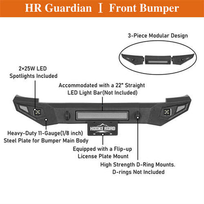 Aftermarket Front Bumper w/ LED spotlights included For 2007-2013 Chevy Silverado 1500 2nd Generation - Ultralisk4x4