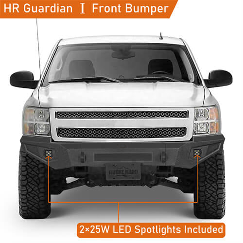 Aftermarket Front Bumper w/ LED spotlights included For 2007-2013 Chevy Silverado 1500 2nd Generation - Ultralisk4x4