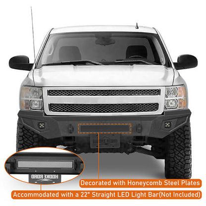 Aftermarket Front Bumper w/ LED spotlights included For 2007-2013 Chevy Silverado 1500 2nd Generation - Ultralisk4x4