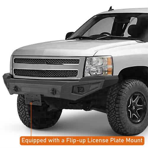 Aftermarket Front Bumper w/ LED spotlights included For 2007-2013 Chevy Silverado 1500 2nd Generation - Ultralisk4x4