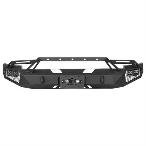 Earthshaker Series Front Bumper w/ Winch Plate & LED Spotlights For 2007-2013 Chevy Silverado 1500 2nd Generation - Ultralisk4x4