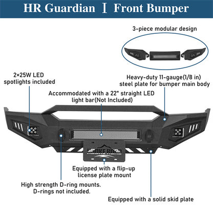 Front Bumper w/ LED Spotlights Included For 1998-2011 Ford Ranger - Ultralisk4x4
