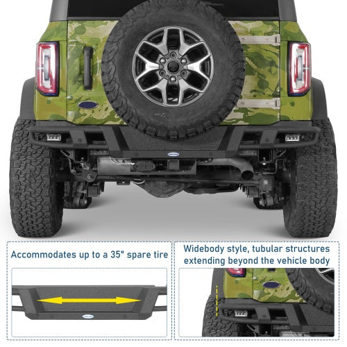 Baja Tubular Rear Bumper For 2021-2026 Ford Bronco(Excluding Bronco Sport & Raptor) - Ultralisk4x4