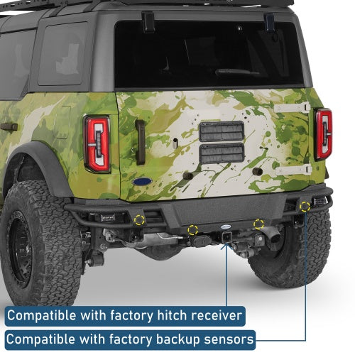Baja Tubular Rear Bumper For 2021-2026 Ford Bronco(Excluding Bronco Sport & Raptor) - Ultralisk4x4