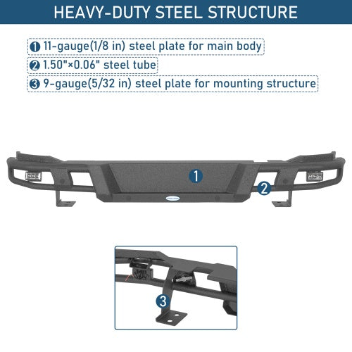 Baja Tubular Rear Bumper For 2021-2026 Ford Bronco(Excluding Bronco Sport & Raptor) - Ultralisk4x4