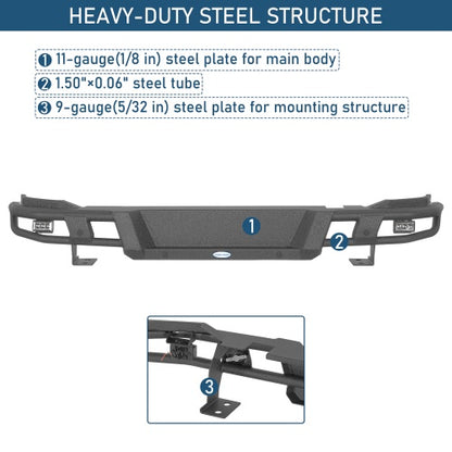 Baja Tubular Rear Bumper For 2021-2026 Ford Bronco(Excluding Bronco Sport & Raptor) - Ultralisk4x4