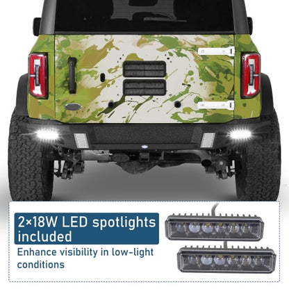 Classic Rear Bumper For Ford Bronco 2021-2026(Excluding Bronco Sport & Raptor)- Ultralisk4x4