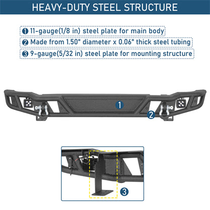 Tubular Rear Bumper For 2021-2026 Ford Bronco Excluding Raptor - Ultralisk4x4