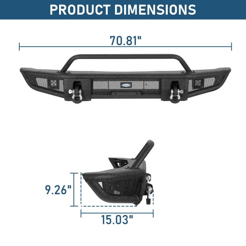 Tubular Front Bumper For 2021-2026 Ford Bronco(Excluding Bronco Sport & Raptor) - Ultralisk4x4