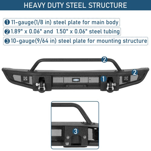 Tubular Front Bumper For 2021-2026 Ford Bronco(Excluding Bronco Sport & Raptor) - Ultralisk4x4