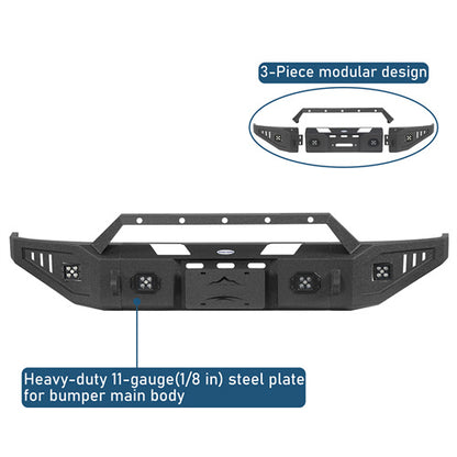 Aftermarket Front Bumper w/ LED Spotlights For 1992-1996 Ford Bronco F-150 F-250 F-350 - Ultralisk4x4