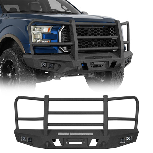 agnus Front Bumper w/ Grille Guard For 2015-2017 Ford F-150 (Excluding Raptor) - Ultralisk4x4