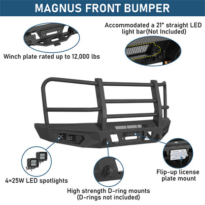 agnus Front Bumper w/ Grille Guard For 2015-2017 Ford F-150 (Excluding Raptor) - Ultralisk4x4