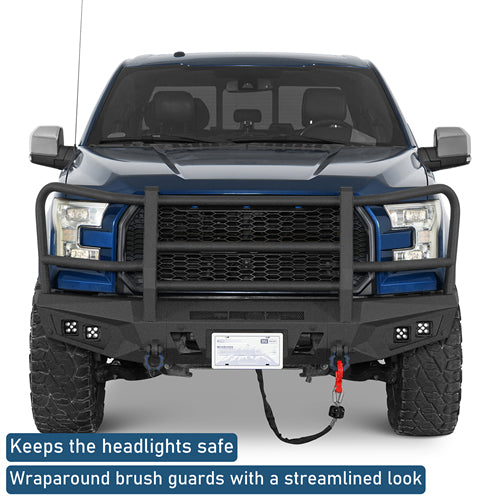 agnus Front Bumper w/ Grille Guard For 2015-2017 Ford F-150 (Excluding Raptor) - Ultralisk4x4