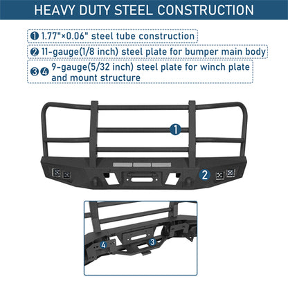 agnus Front Bumper w/ Grille Guard For 2015-2017 Ford F-150 (Excluding Raptor) - Ultralisk4x4