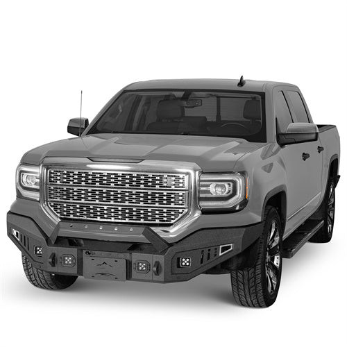 Full-width Front Bumper w/ LED Spotlights For 2016-2018 GMC Sierra 1500 - Ultralisk4x4