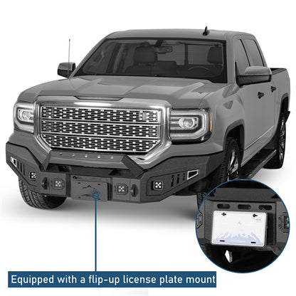 Full-width Front Bumper w/ LED Spotlights For 2016-2018 GMC Sierra 1500 - Ultralisk4x4