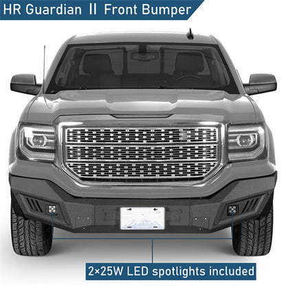 Off-Road Front Bumper w/ LED Spotlights For 2016-2018 GMC Sierra 1500 - Ultralisk4x4