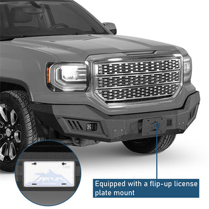 Off-Road Front Bumper w/ LED Spotlights For 2016-2018 GMC Sierra 1500 - Ultralisk4x4