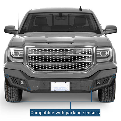 Off-Road Front Bumper w/ LED Spotlights For 2016-2018 GMC Sierra 1500 - Ultralisk4x4