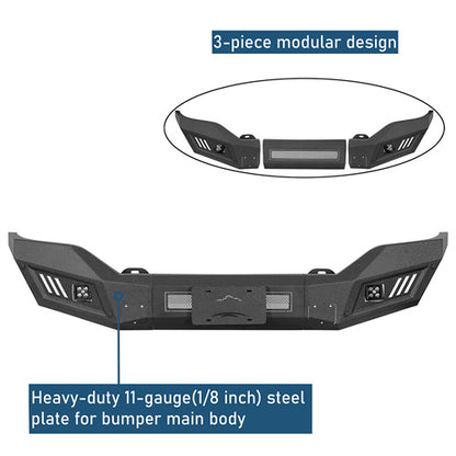 Off-Road Front Bumper w/ LED Spotlights For 2016-2018 GMC Sierra 1500 - Ultralisk4x4