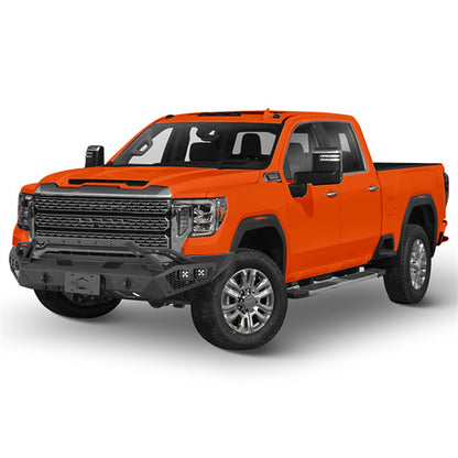 Earthshaker Series Front Bumper w/ Winch Plate & 4 × LED Lights For 2020-2023 GMC Sierra 2500HD/3500HD - Ultralisk4x4