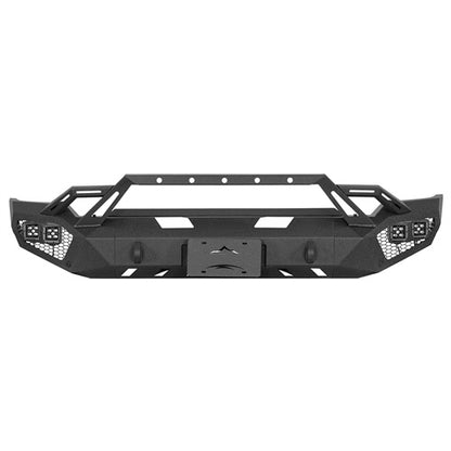 Earthshaker Series Front Bumper w/ Winch Plate & 4 × LED Lights For 2020-2023 GMC Sierra 2500HD/3500HD - Ultralisk4x4
