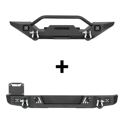 Aftermarket Front & Rear Bumper w/ LED Lights For 1976-1986 Jeep CJ-5 CJ-7 CJ-8 Scrambler - Ultralisk4x4