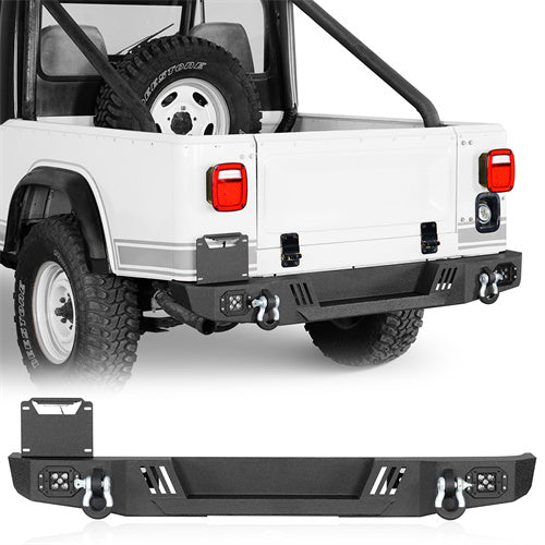 Aftermarket Rear Bumper w/ LED Lights For 1976-1986 Jeep CJ-5 CJ-7 CJ-8 Scrambler - Ultralisk4x4