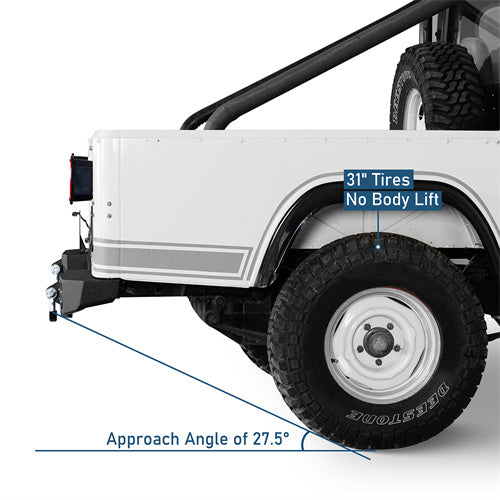 Aftermarket Rear Bumper w/ LED Lights For 1976-1986 Jeep CJ-5 CJ-7 CJ-8 Scrambler - Ultralisk4x4