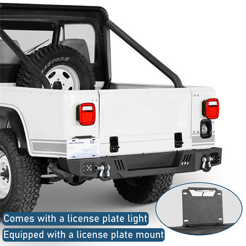 Aftermarket Rear Bumper w/ LED Lights For 1976-1986 Jeep CJ-5 CJ-7 CJ-8 Scrambler - Ultralisk4x4