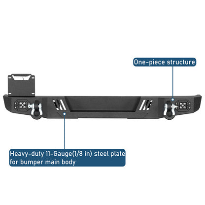 Aftermarket Rear Bumper w/ LED Lights For 1976-1986 Jeep CJ-5 CJ-7 CJ-8 Scrambler - Ultralisk4x4