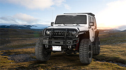 Rock Crawler Stubby Front Bumper w/Grille Guard For 2007-2018 Jeep Wrangler JK - Ultralisk4x4