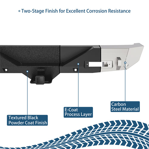 Off-Road Rear Bumper w/ LED spotlights For 2018-2026 Jeep Wrangler JL - Ultralisk4x4