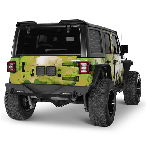 Off-Road Rear Bumper w/ LED spotlights For 2018-2026 Jeep Wrangler JL - Ultralisk4x4