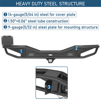 Rock Crawler Rear Bumper For 2018-2026 Jeep Wrangler JL - Ultralisk4x4